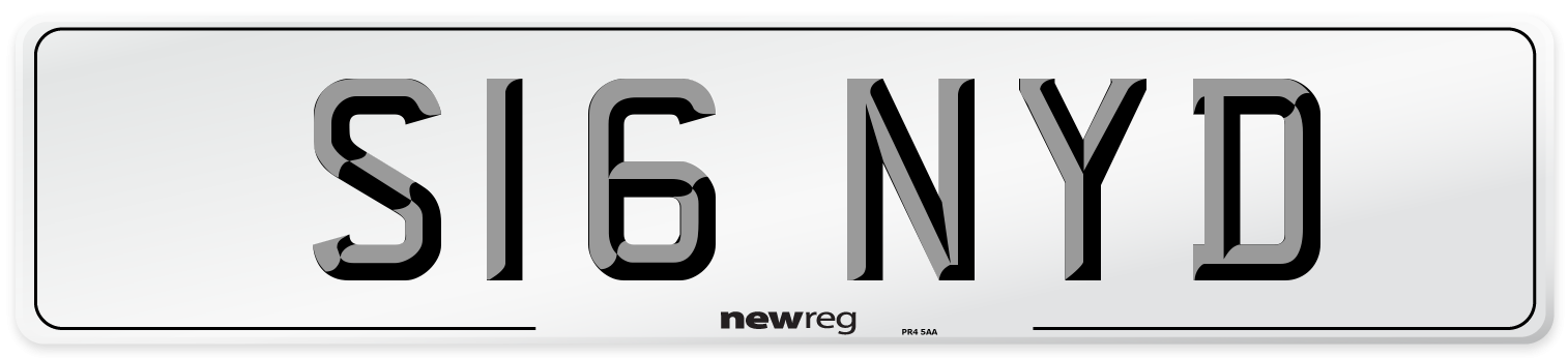 S16 NYD Number Plate from New Reg